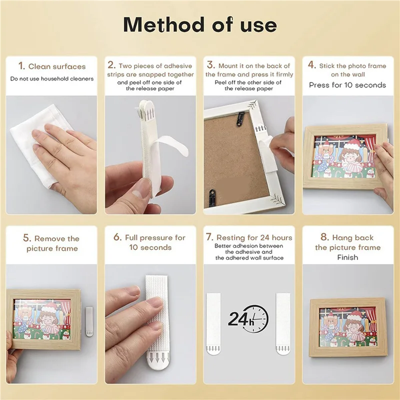 TKOH-ภาพแขวนแถบHeavy Duty,72 คู่ (144 แถบ) Stickyรูปภาพแขวนผนัง,แขวนภาพไม่มีเล็บ
