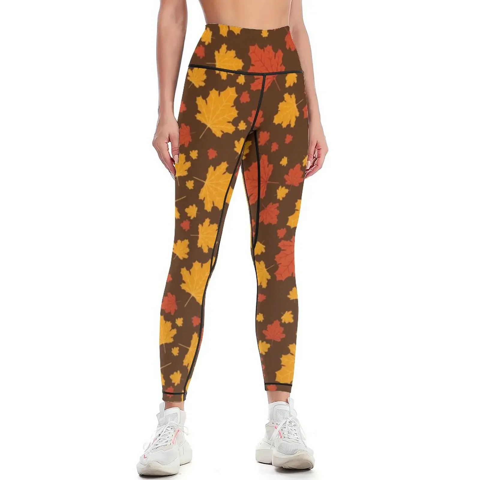 

Autumn / Fall Leaves Pattern Leggings legings for fitness leggins push up woman Sports female joggers for Womens Leggings