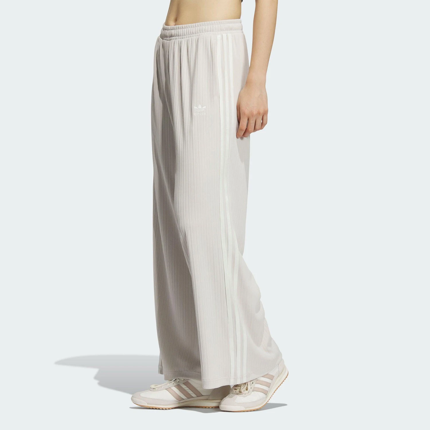 Oryginalne damskie spodnie sportowe Adidas z trzema paskami, dzianinowe, luźne, codzienne, model KB8949