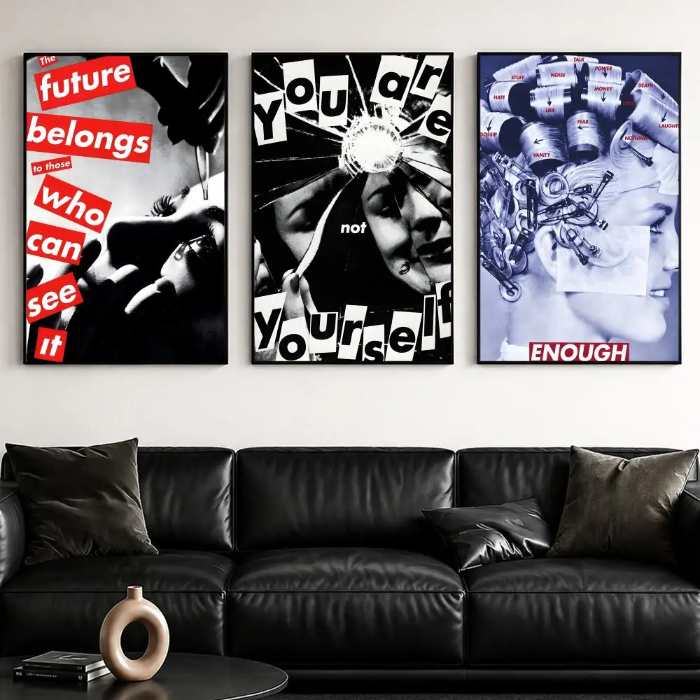 Artistic B-Barbara KrugerS Poster Self-Adhesive Stylish Art Print Poster Wall Home Decor