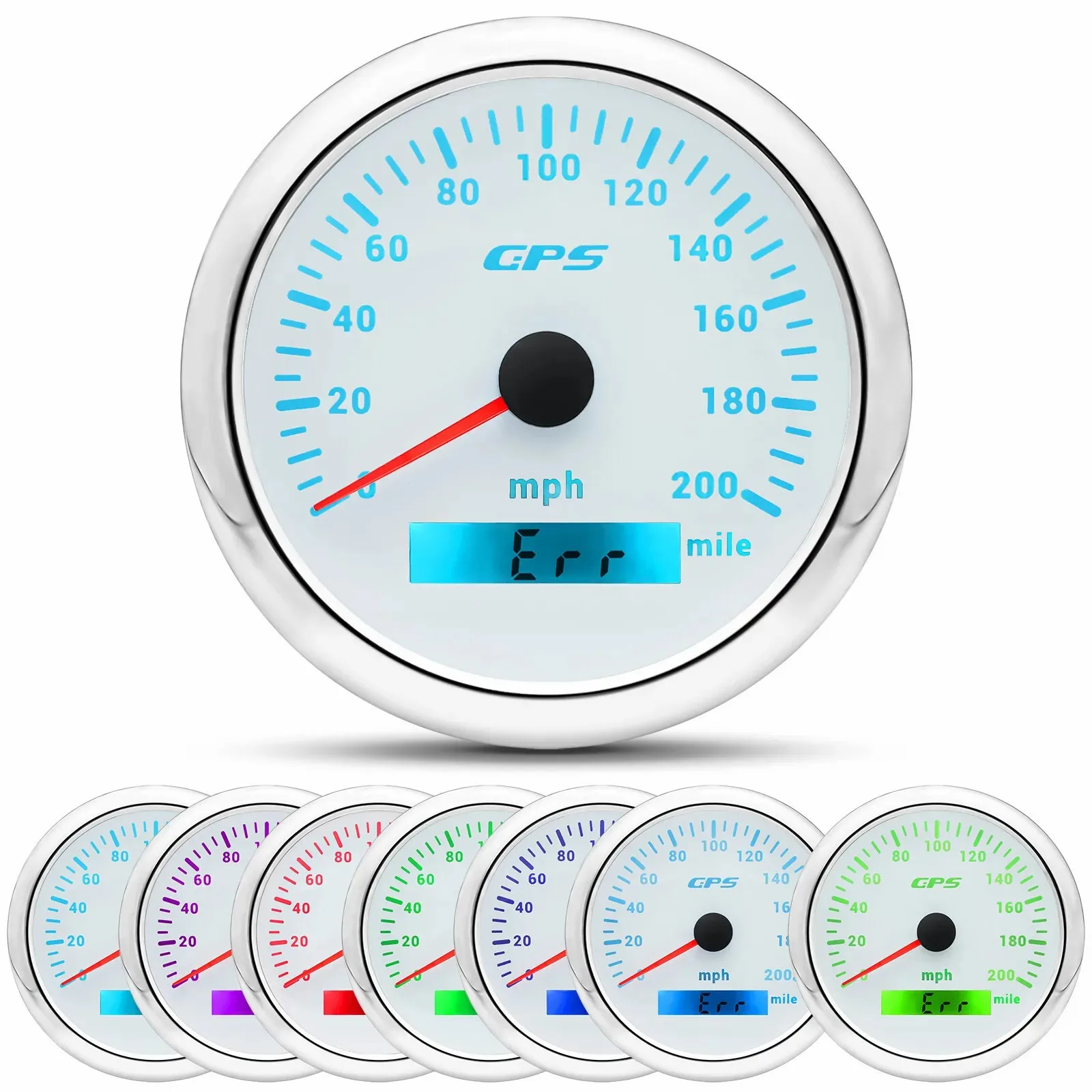 6 مقياس مجموعة 85 مللي متر GPS عداد السرعة 0-200 MPH Tacho 6000 دورة في الدقيقة و 52 مللي متر مقياس الوقود درجة الحرارة فولت النفط