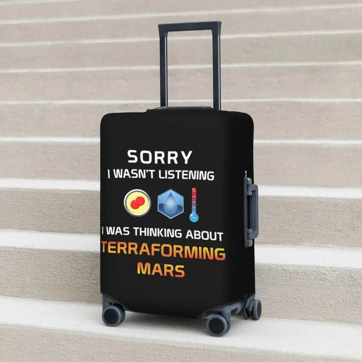 

Focused Terraforming Mars Player Suitcase Cover Protection Elastic Travel Luggage Protector Covers for 18-32 Inch
