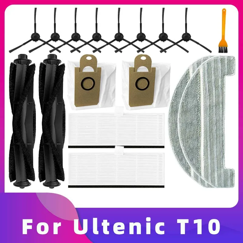 

For Ultenic T10 Robot Vacuum Cleaner Main Brush Side Brush Hepa Filter Mop Rag Replacement Spare Parts Accessories