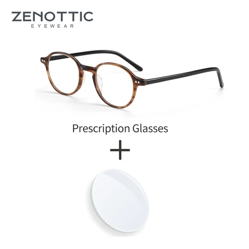 ZENOTTIC, gafas graduadas redondas a la moda, gafas ópticas progresivas de acetato para mujeres y hombres, gafas antiluz azul para miopía