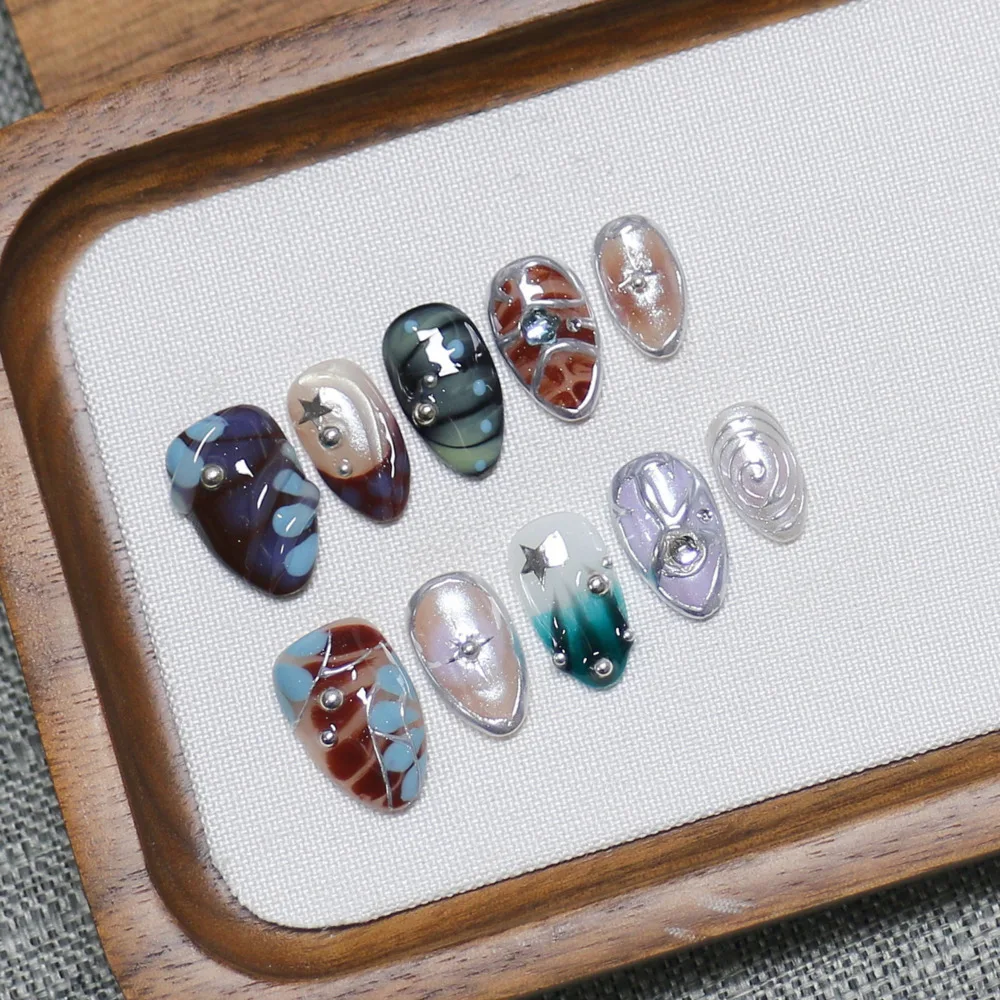 

Hot-selling Handmade Wearable Nails High-end Feel Shell Nail Art Patches Detachable Fake Nails