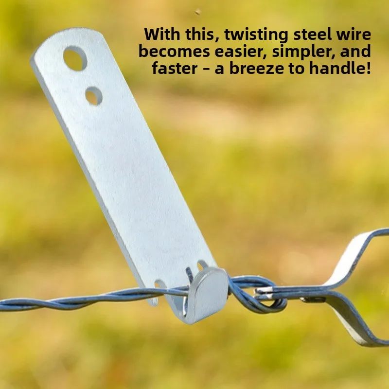 2Pcs T-Post Wire Twister Clamp Portable Steel Wire Winder Tool for Farm Ranch Fence Installation