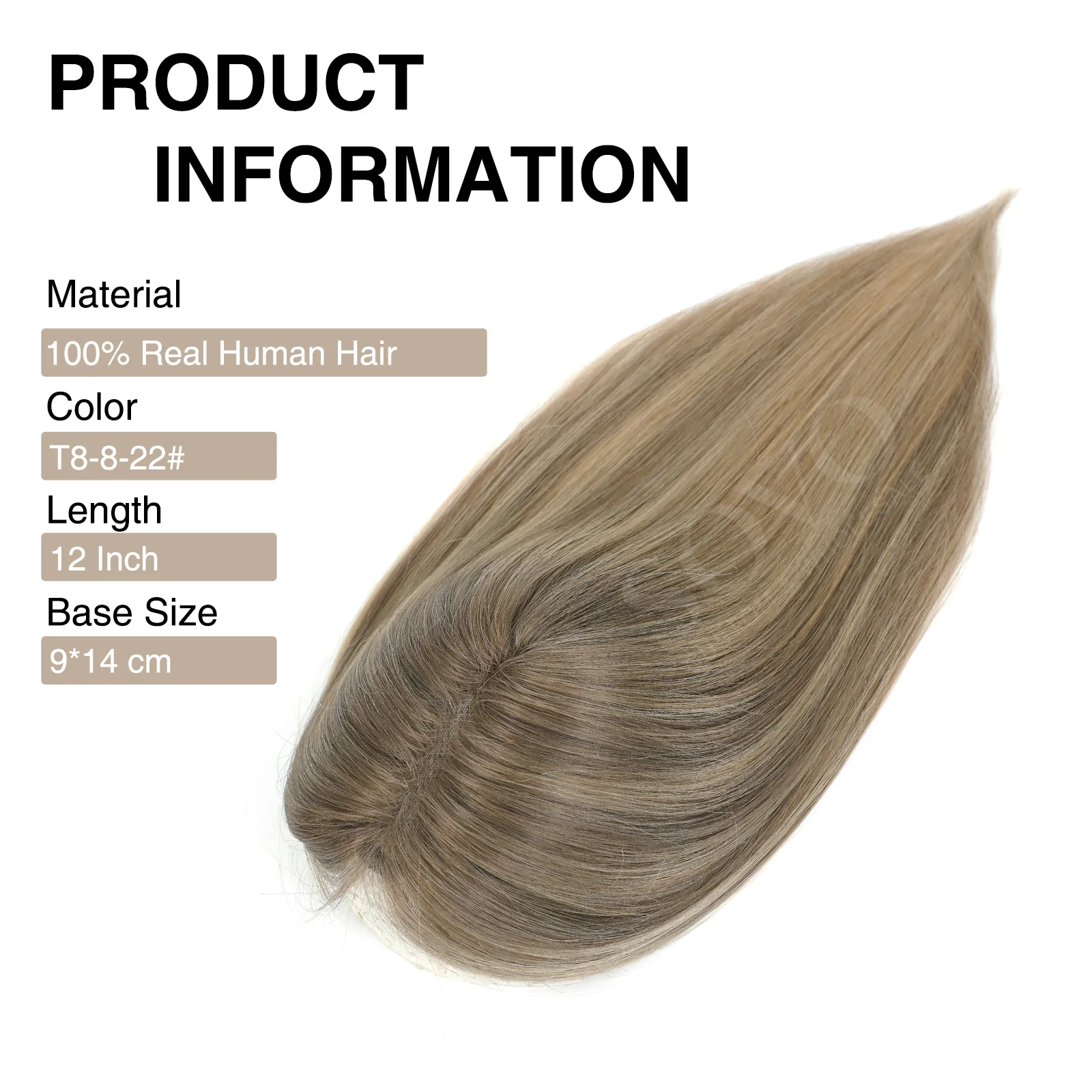 12 Inch Blonde to Brown Ombre 100% Human Hair Toppers with Dark Root Middle Part Lace Base 9x14cm Clip In Hairpiece Women Toupee