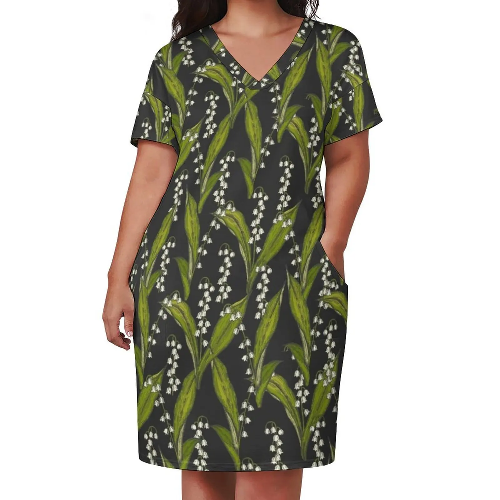 Lilies of the valley Loose Pocket Dress prom dress 2025 Evening dresses evening dress