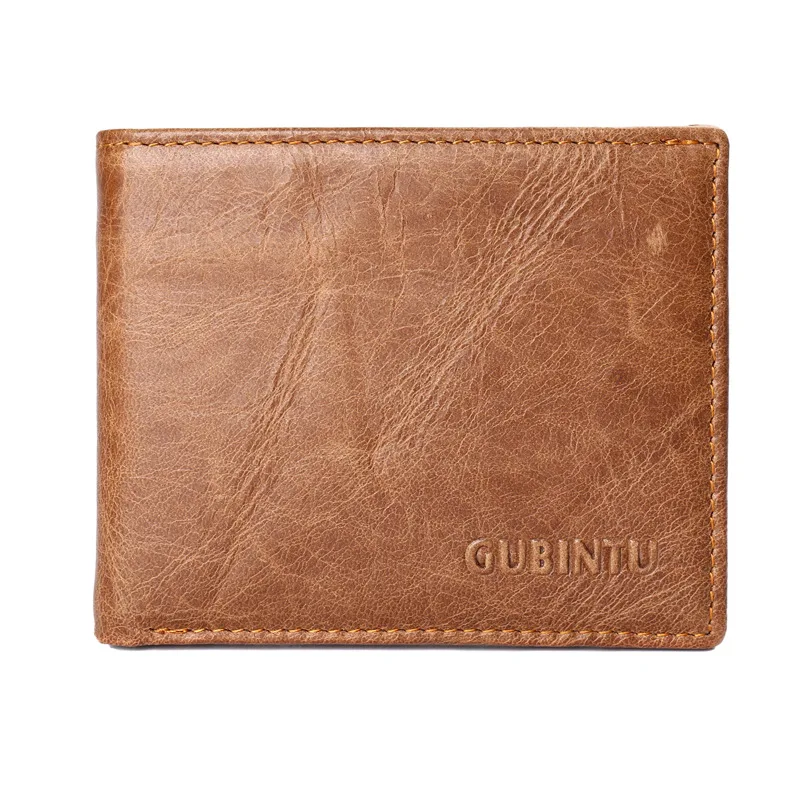 Genuine Leather Men's Wallet First Layer Cowhide Vintage Short Purse Dollar Bill Holder Casual Real Leather Wallet Wholesale