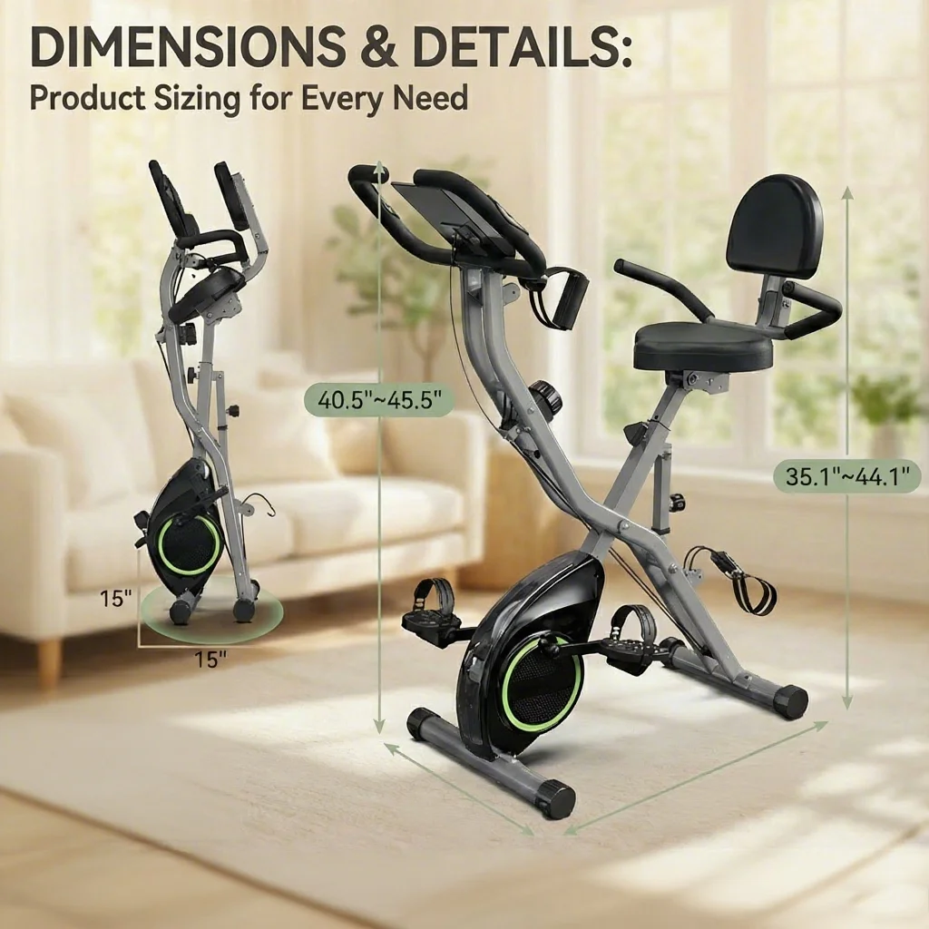 

Магнитный складной велотренажер для аэробных тренировок в помещении с регулируемой спинкой, из нержавеющей стали, с ЖК-дисплеем Zeus