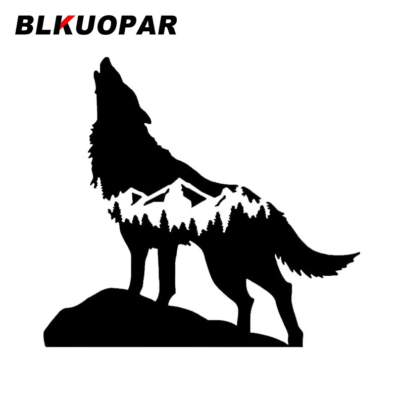 BLKUOPAR Fashionable Wolf Car Stickers Windshield Laptop Trunk Helmet Air Conditioner Scratch Resistant Personality Vinyl Decals