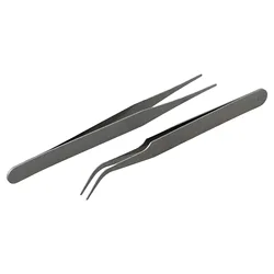 For Picking Up Parts 2pcs Tweezers Stainless Steel Maintenance Mini Tweezers Anti-magnetic Hand Tool Set Precision