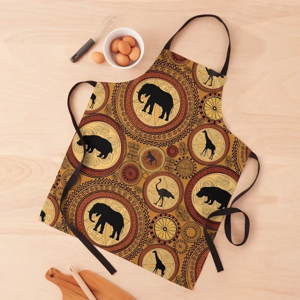 

African Animal Pattern Apron restaurant accessories Chef Uniform Women Kitchen Utensils Waterproof Kitchen For Women Apron