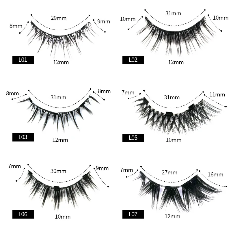 Nuovo rosa Quantum Ciglia magnetiche naturali 6D Bigodino Ciglia magnetiche fatte a mano con applicatore Set di strumenti per trucco riutilizzabili