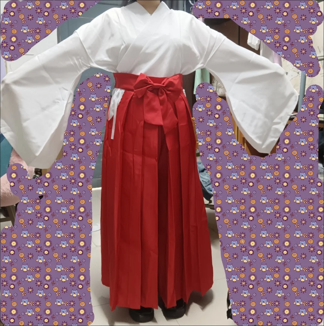 Japanese Anime Kimono Outfit Adult Woman Disguise Sorceress Priestess Style Convention-Ready Iori Utahime Cosplay Costume - view 5