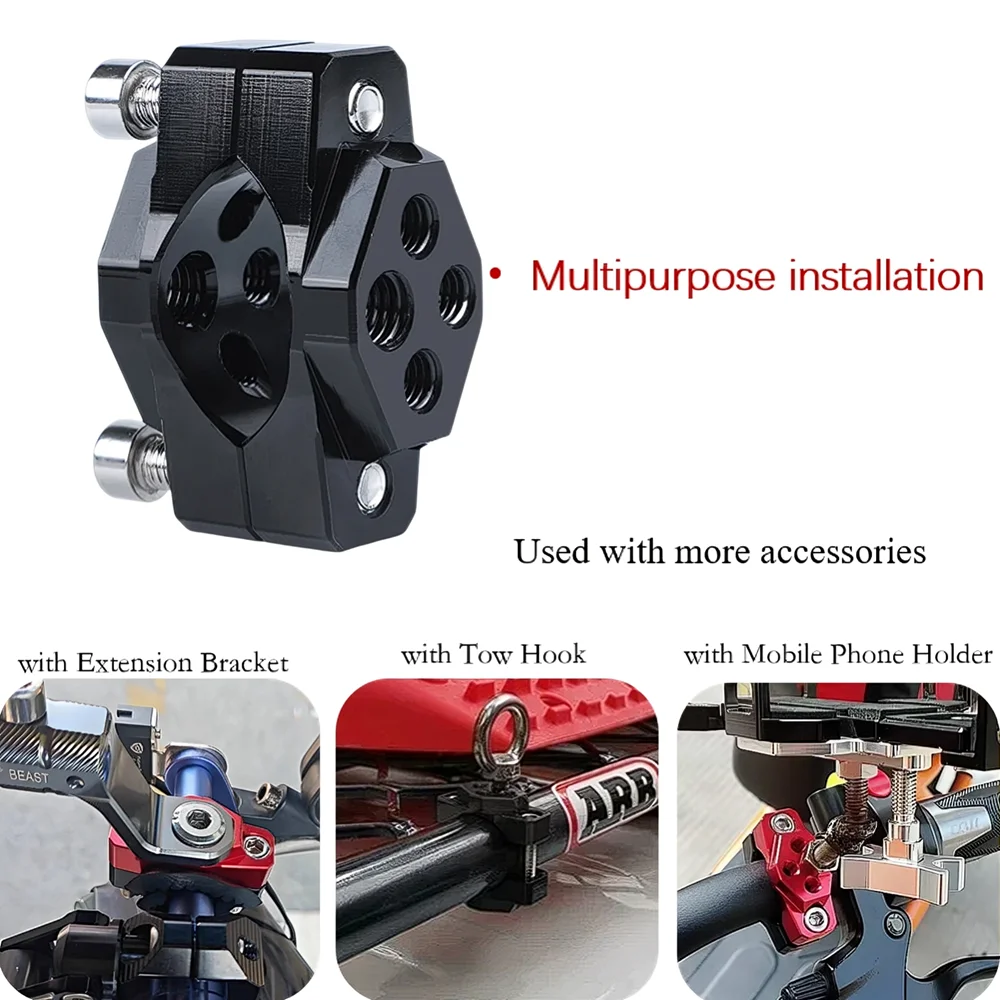

Universal 17-32mm Motorcycle Handlebar Bumper Mount Bracket Clamp For LED Spotlight Fog Turn Signal Lights Metal Accessories