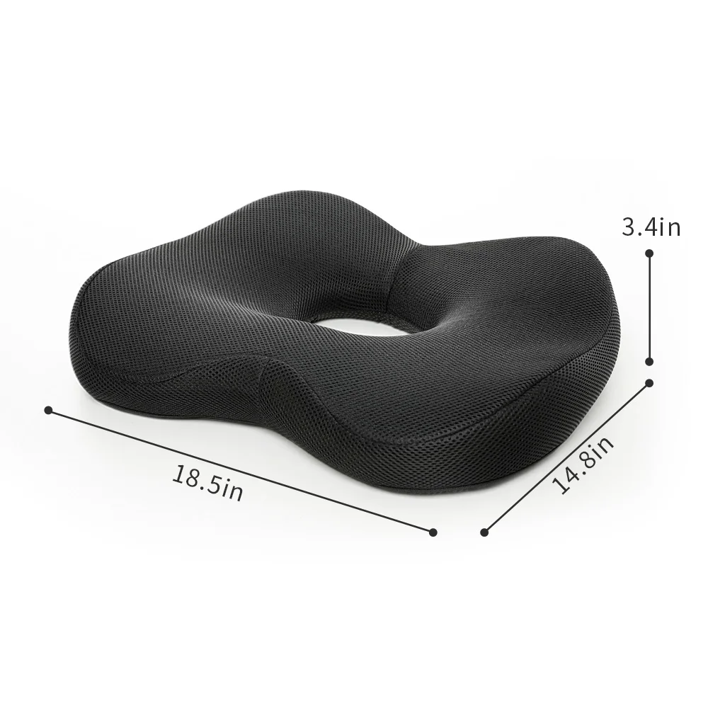 Patent Design Memory Foam Car Donut Seat Cushion Pillow Comfort & Pain Relief for Hemorrhoids Prostate  & Surgery