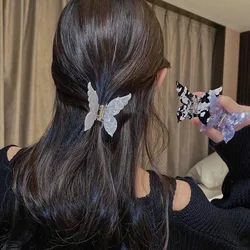 Acetate Butterfly Hair Claw Clip Marble Pattern Hair Clip Women Gradient Hair Crab Back Of Head Hair Shark Clip Hair Accessories