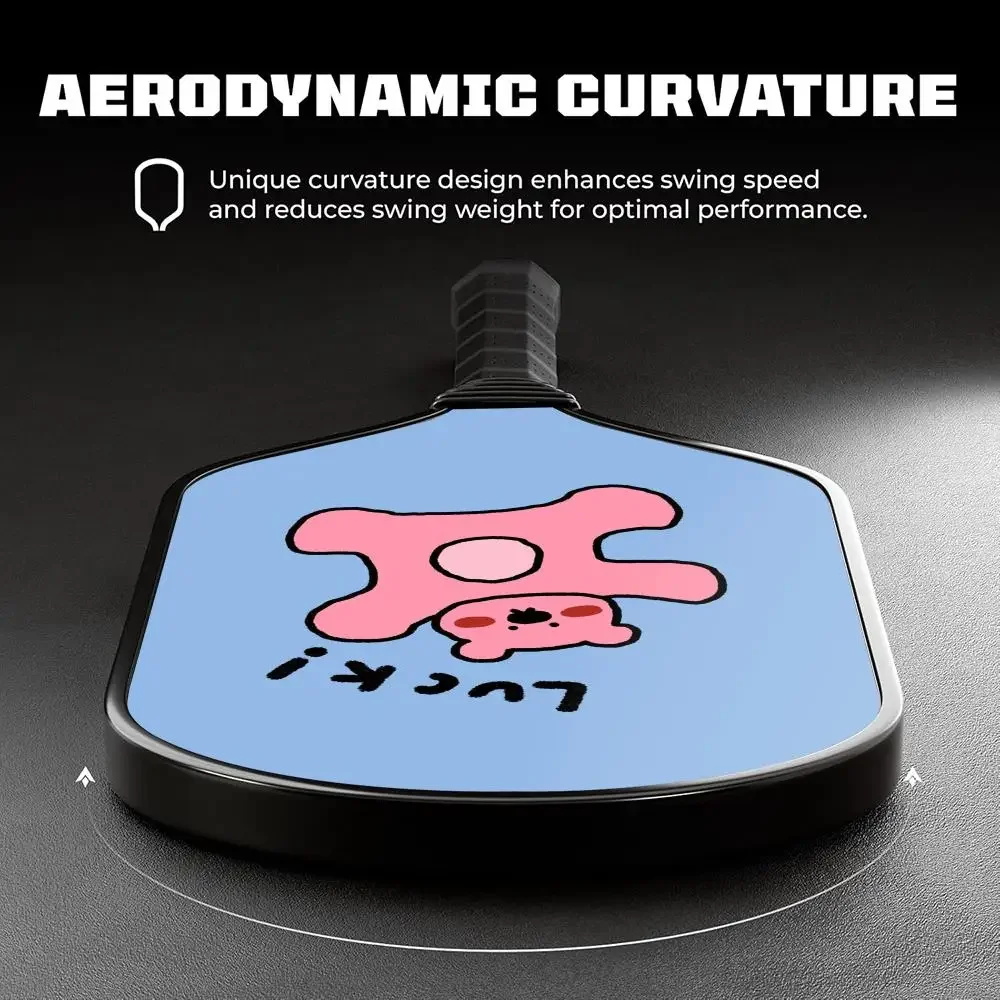 

Pickleball Paddle Fiberglass Lightweight 13MM Honeycomb Core Power&Spin Racket with Bag Grip Tape Happy Dog