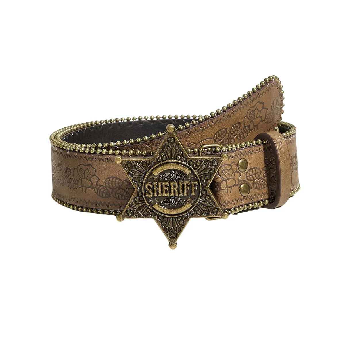 Brown Women's Belt Hip Hop Punk Y2k Girls' Girdle Gothic Retro Trendy Jeans Accessory Pu Leather Six Star Buckle Waistband