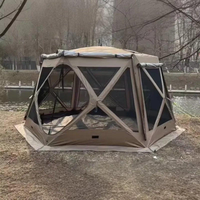 Large Window Portable Camping Tent Quick Open System Spring Summer Autumn Sunshade Anti-Rain Anti-Mosquito Made Oxford Fabric