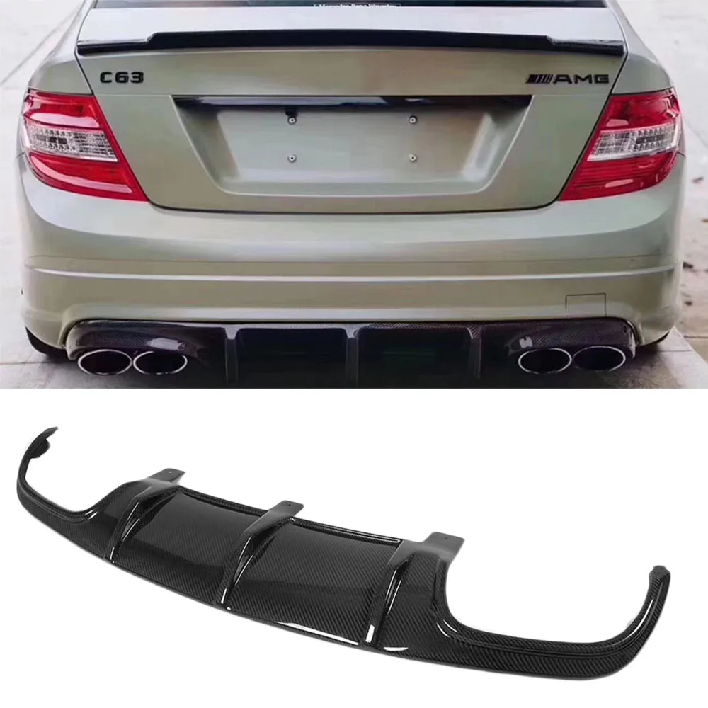 Carbon Fiber Car Rear Bumper Diffuser Lip Spoiler for Mercedes Benz W204 C63 AMG 2008 - 2011 Car Rear Diffuser Lip Spoiler FRP