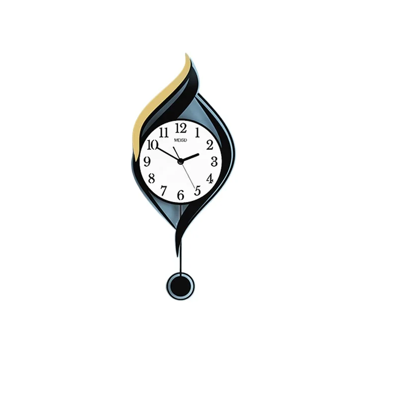 Wall Clock Mechanism with Pendulum Nordic Living Room Stylish Modern Minimalist Personality Mute Reloj Pared Decorativo