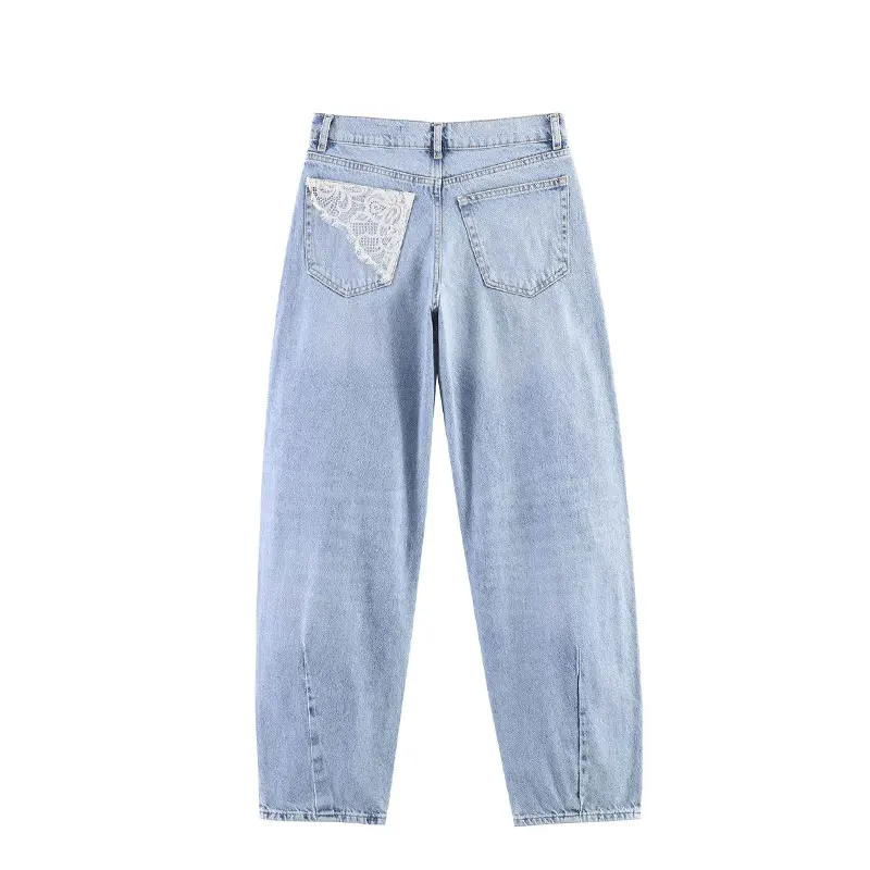 TFAFXY 2026 Spring Vintage Casual Chic Women Pants Lace Ripped Loose Pants Fashion Summer Holiday Trousers
