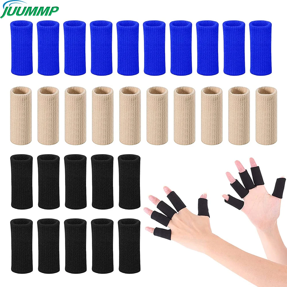 JUUMMP 10Pcs/Set Finger Protection Arthritis Support Finger Guard Outdoor Sports Basketball Volleyball Elastic Finger Sleeves