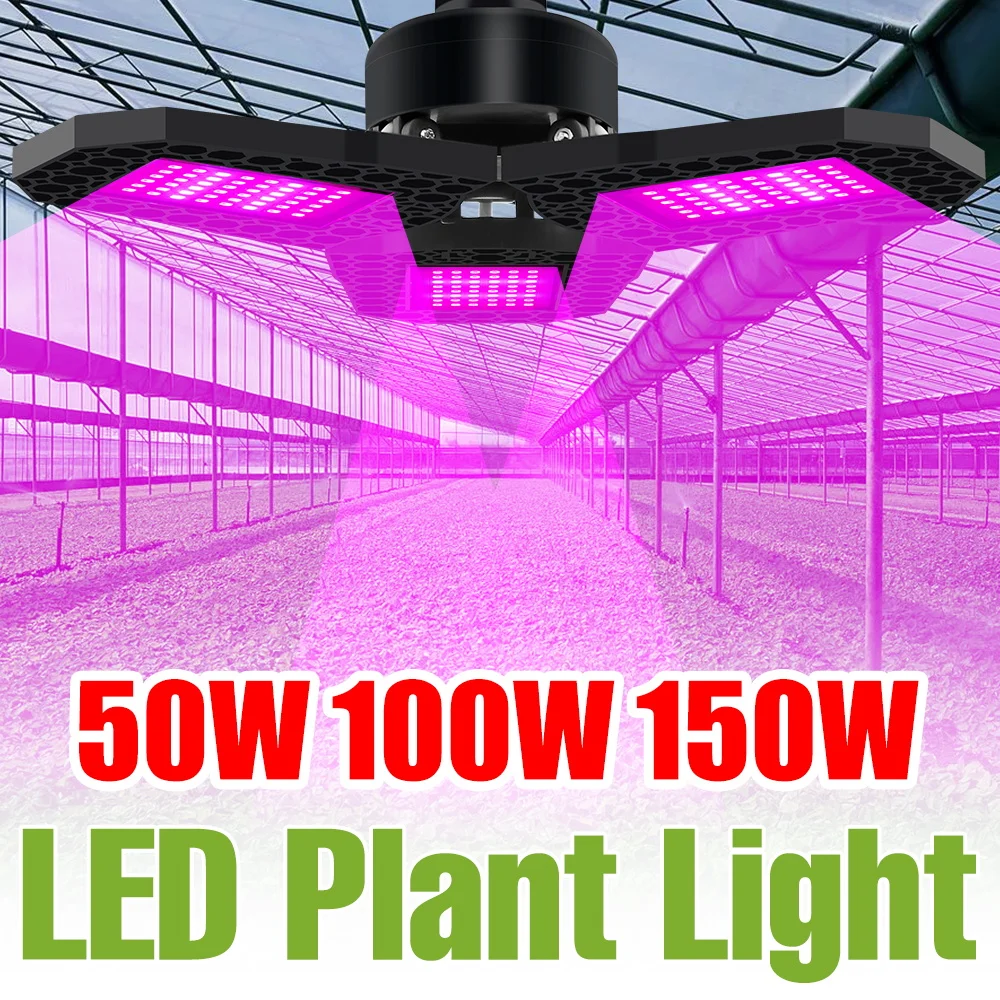 

150W LED Grow Light Bulb E27 Full Spectrum Plants Lamp Indoor Flower Seeds Cultivation Greenhouse Tent Fruit Vegs Fill Lighting