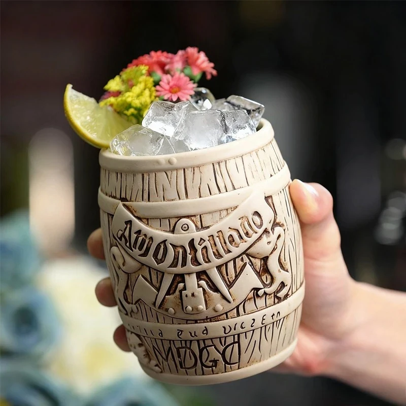 Bar Hawaiian Beer Cocktail Cups Funny Ceramic TiKi Cup Home Decor Decorative Vase Personalized Drinkware Water Mug Featured Gift