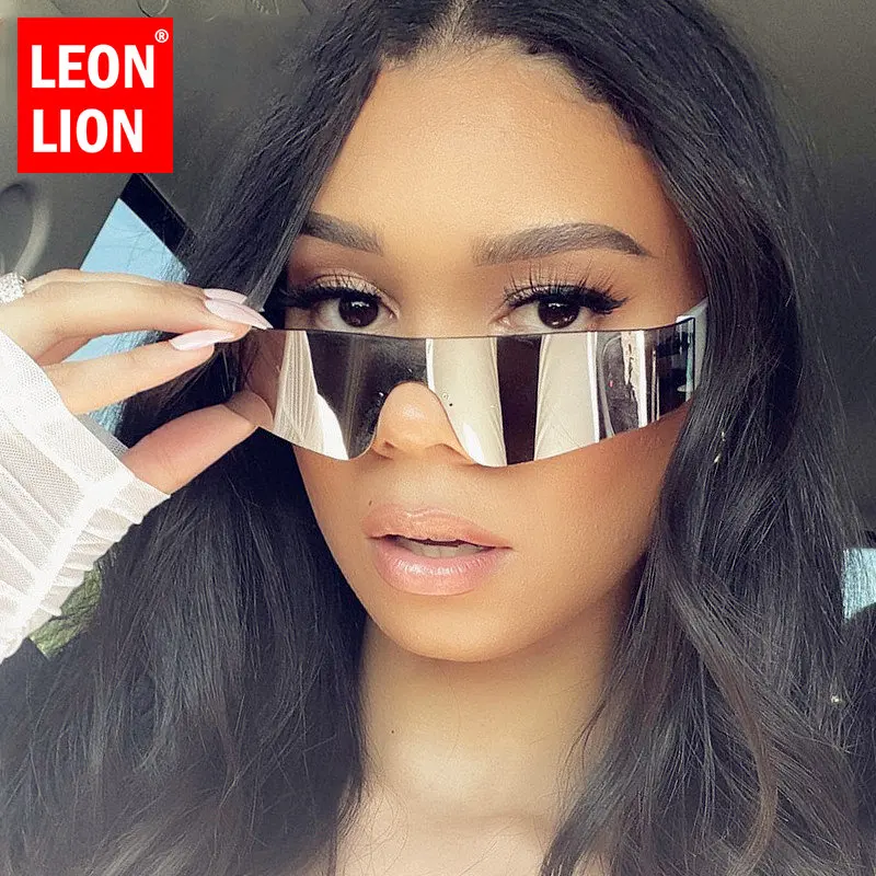 

LeonLion 2023 Rimless Punk Sunglasses Women Vintage Outdoor Eyewear Women/Men Luxury Brand Glasses UV400 Gafas De Sol Mujer