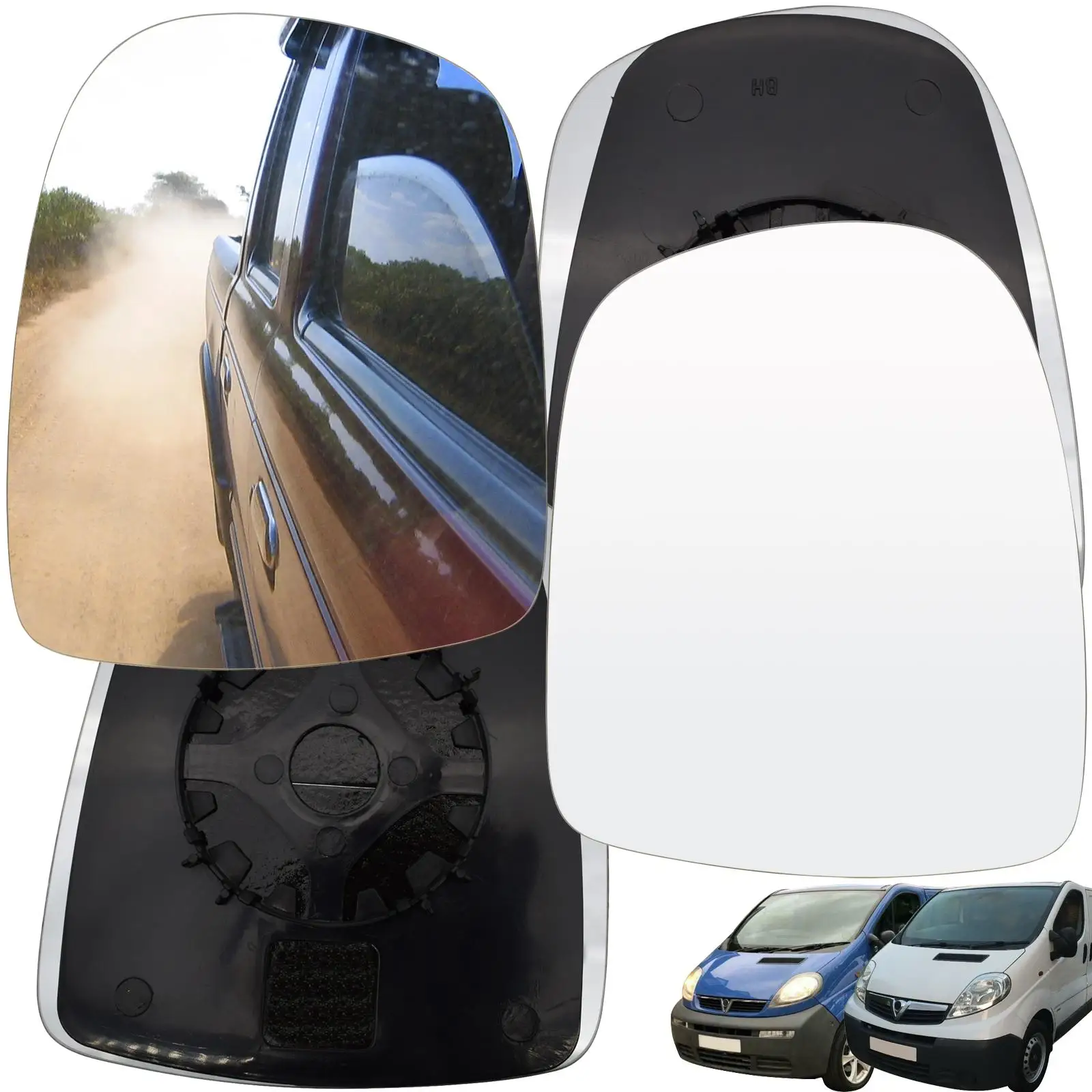 For Opel / Vauxhall Vivaro Renault Trafic Nissan Primastar 2001 - 2014 Left Right Wing Mirror Glass Convex Rear View Rearview