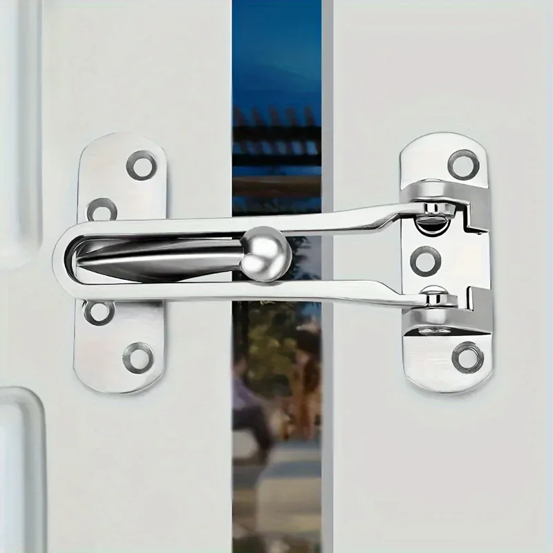 1PC Solid Thickened Door Security Lock Swing Pole Lock for Home/Hotel/ Reinforced Door Stop, Anti-Theft Padlock Door Buckle