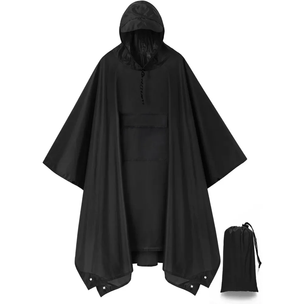 

salamra Hooded Rain Poncho Waterproof Raincoat Jacket for Men/Women/Adults with Pocket