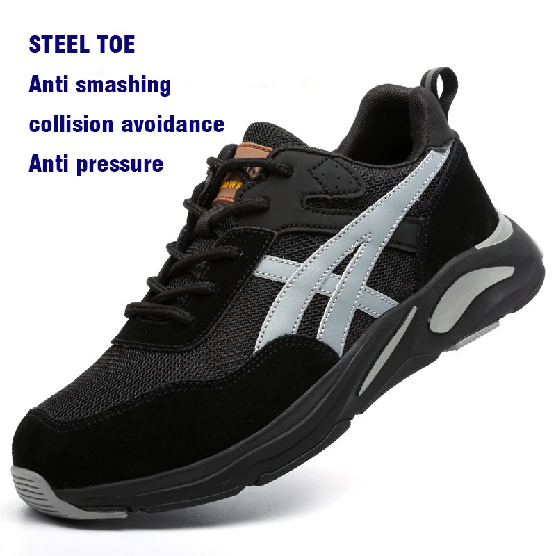Steel Ladle Head Protection Shoes Men Anti Smashing Anti Piercing Lightweight Anti Slip Wear-resistant Comfortable Safe Shoes