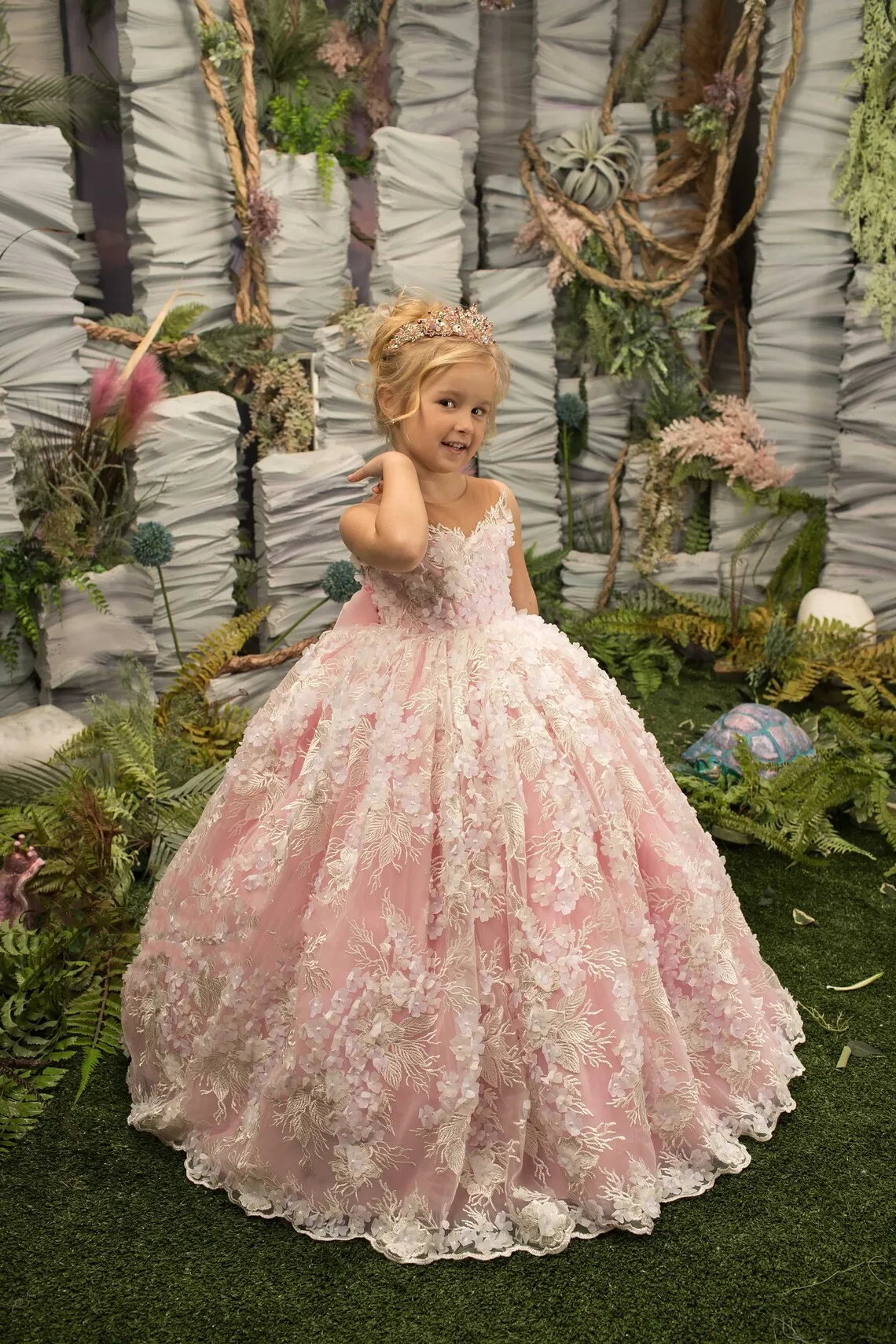 Robes de demoiselle d'honneur longues roses exquises, tulle blanc, nœud appliques, fête de mariage, robe de reconstitution historique d'anniversaire, robe de Rhflorale