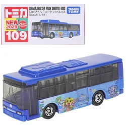 Takara Tomy Tomica No.109 Shimajiro Sea Park Shuttle Bus Scale 1/141 Diecast Alloy Model Car Kids Xmas Gift Toys for Boys