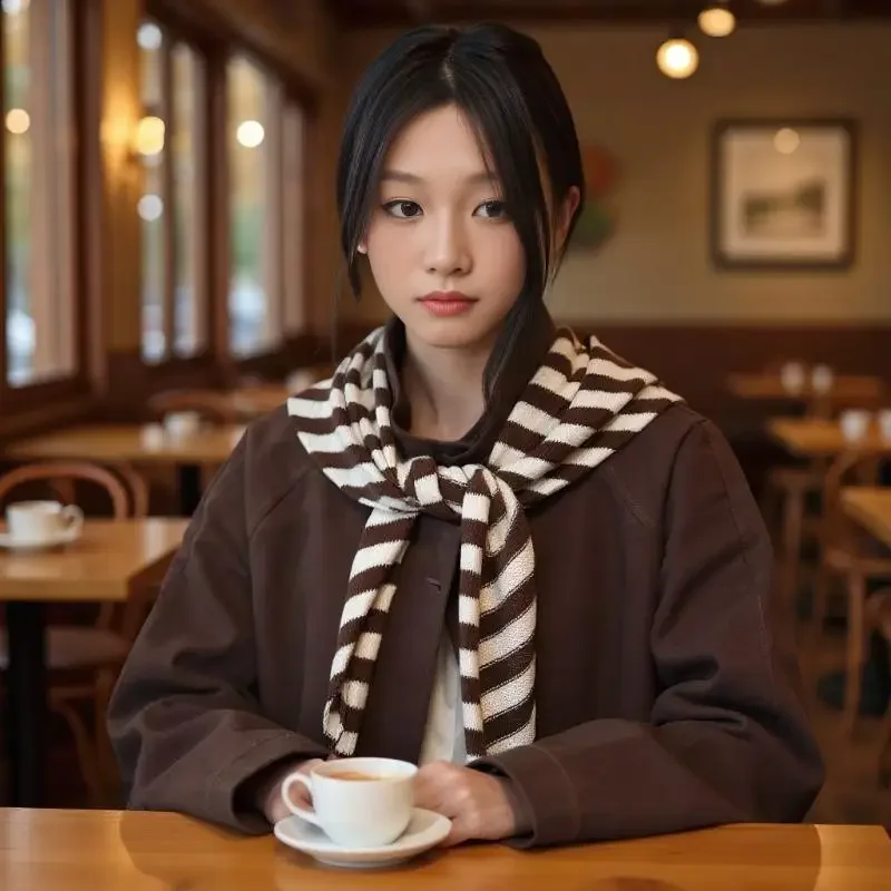 Syal Segitiga Penahan Panas Musim Dingin; Penghangat Leher Rajut; Multifungsi Tahan Angin