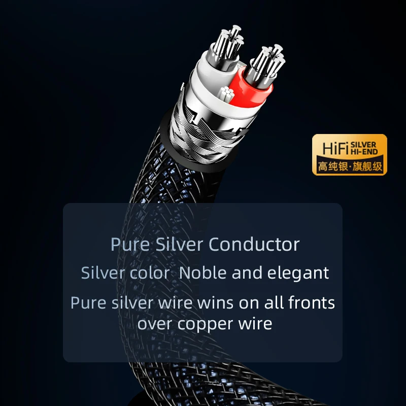 Hi-end Pure Silver RCA Coaxial Digital  Audio Cable for TV CD with Gold Plated RCA Male  Coaxial Subwoofer Cable