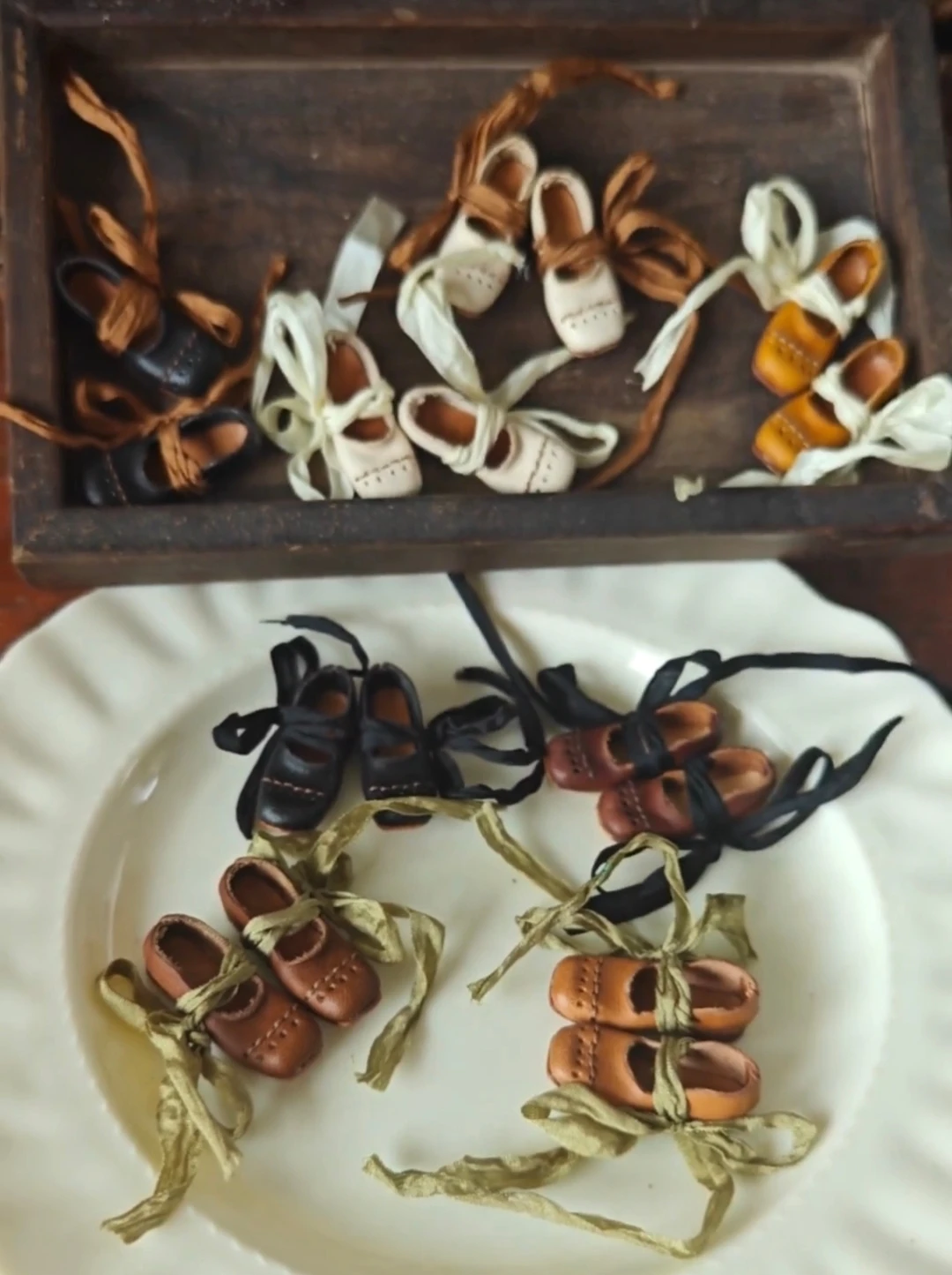 

（Pre sale Special Offer）Dula Doll Vintage ribbon leather shoes for Blythe ob24 ob22 Landoudou Landazz Doll Accessories