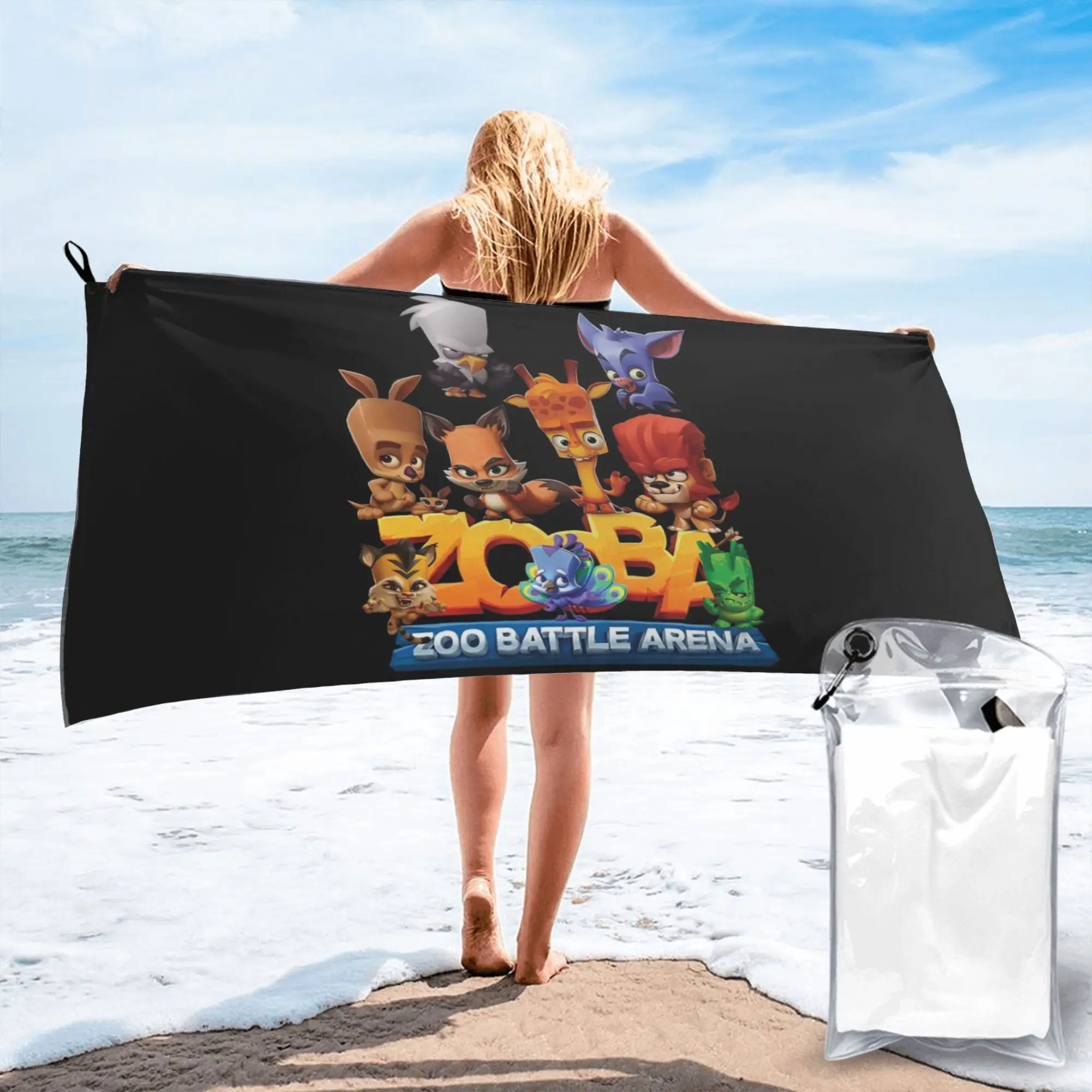 Zooba Battle Arena - Happy Beach Towel Soft Microfiber Quick Dry Absorbent Quick Towels For Yoga