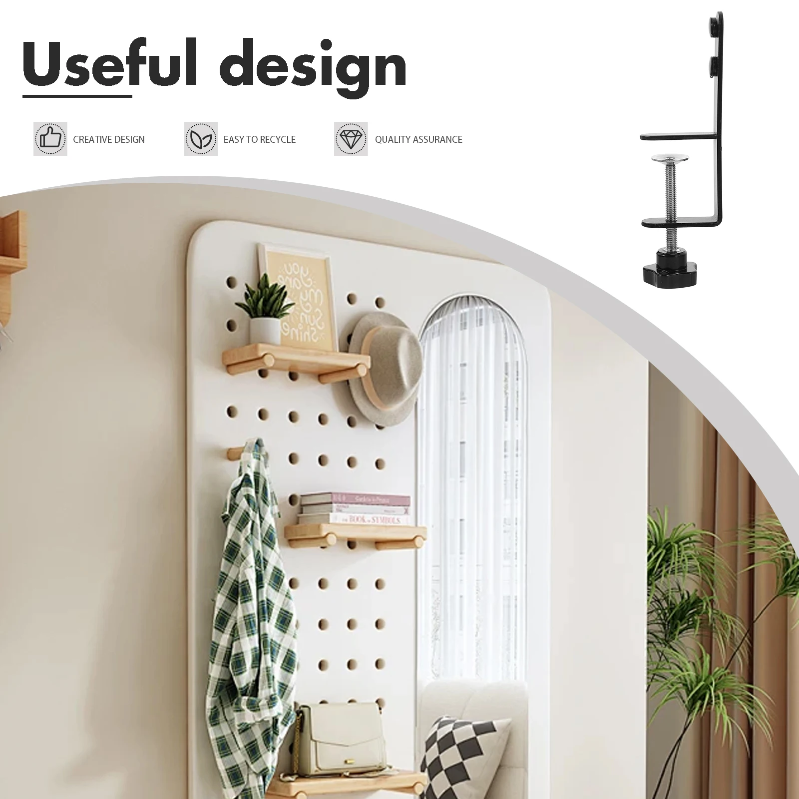 2 قطعة فوق الجدول قضيب حامل قابل للتعديل C المشبك تصاعد قوس لسطح المكتب المنظم أداة تخزين Pegboard على