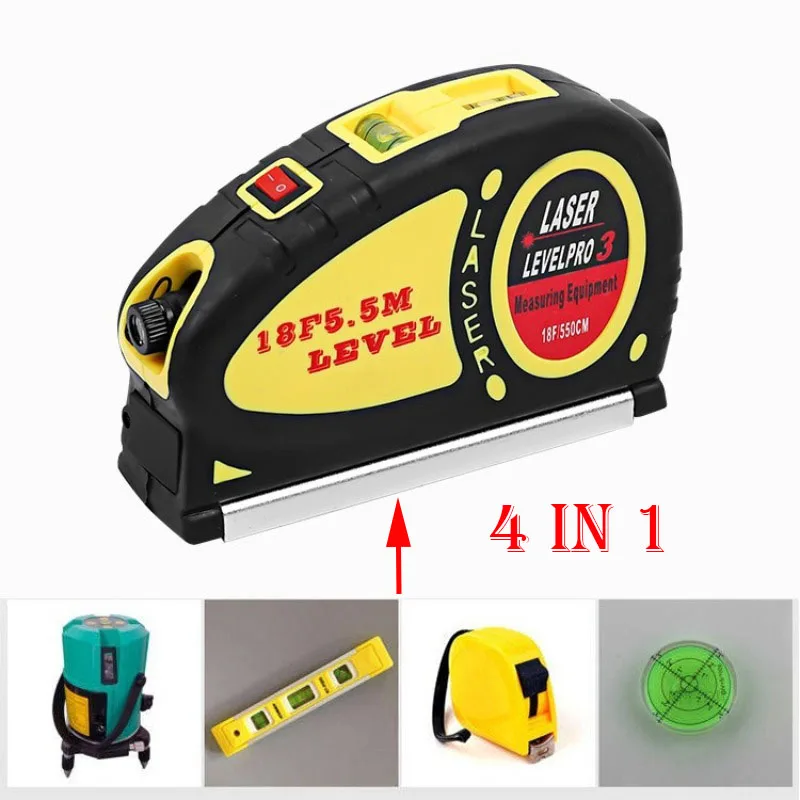 Mini Cross Line Laser Infrared Level High-precision Multifunctional Line Projector with Tape Measure Professional Measurement