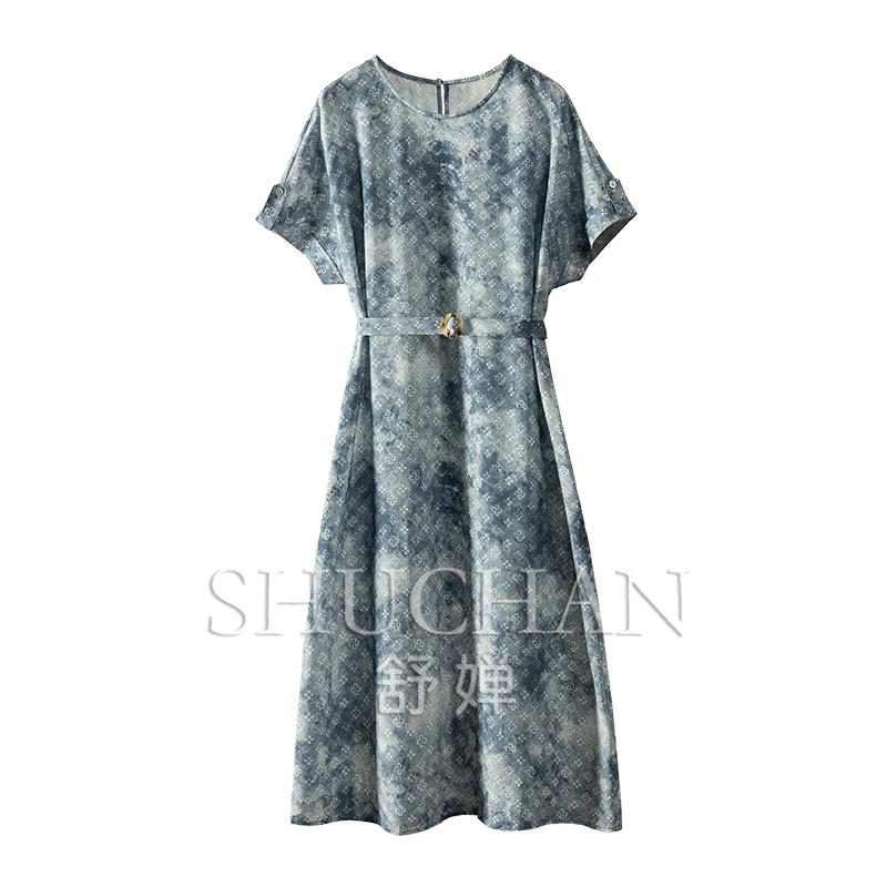 

Indie Folk Print Crepe De Chine Summer Dress Women Natural Silk Maxi Dresses for Women Vestidos Elegantes Para Mujer