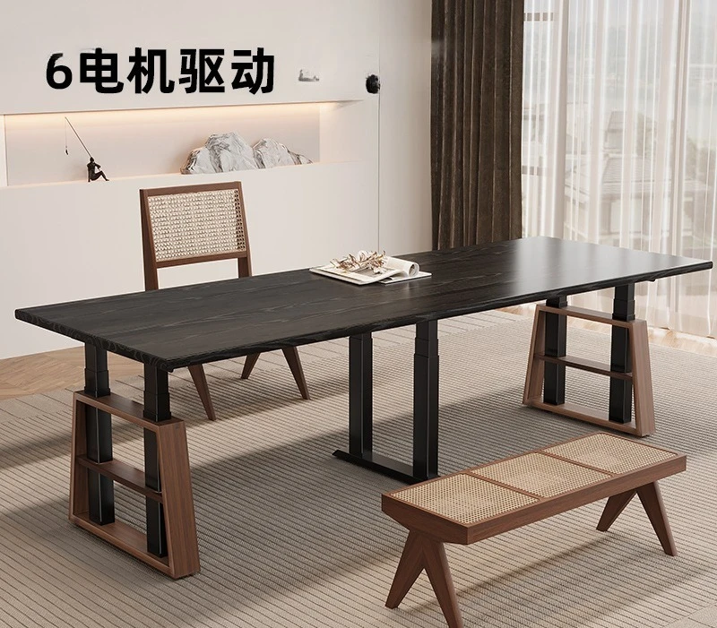 أربعة محركات، مصاعد، أرجل طاولة، خشب متين، لوح كبير، غرفة رياضية إلكترونية، طاولة كمبيوتر، قوس