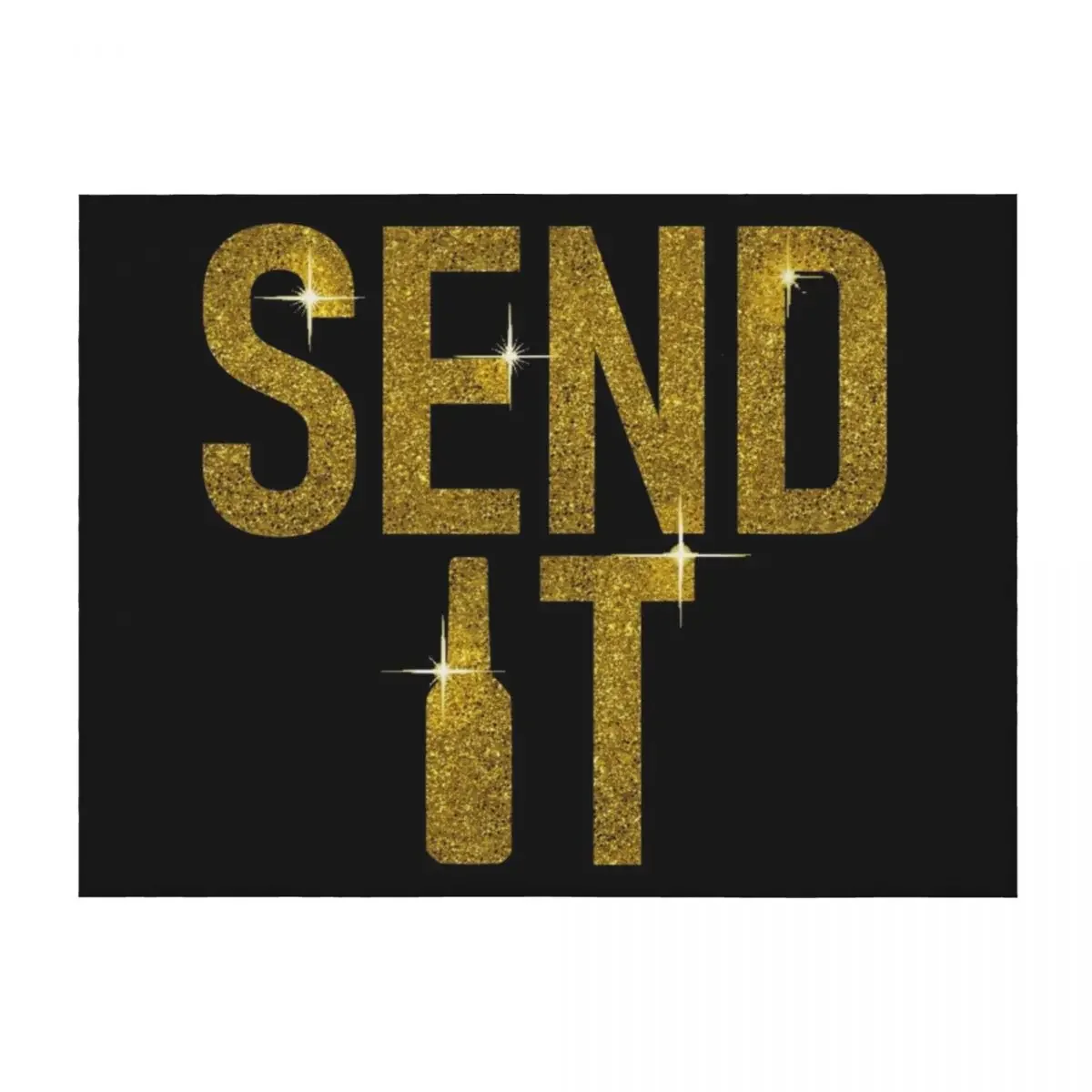 

Send It - Gold Throw Blanket Sleeping Bag For Decorative Sofa Retros Soft Plush Plaid Blankets