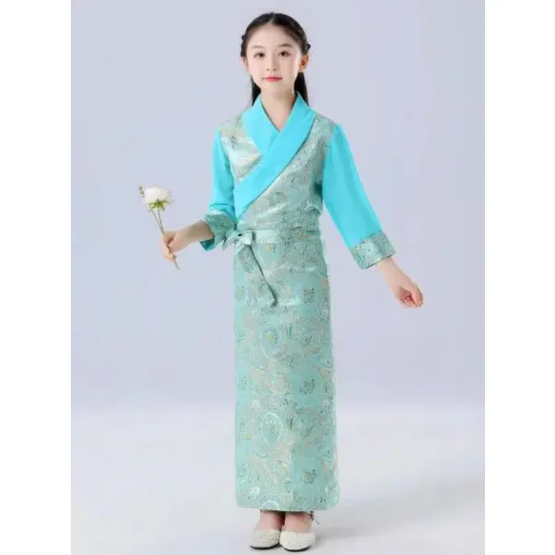 Chinese Girls' Tibetan Princess Dress Tibetan Clothing Hanfu Dress