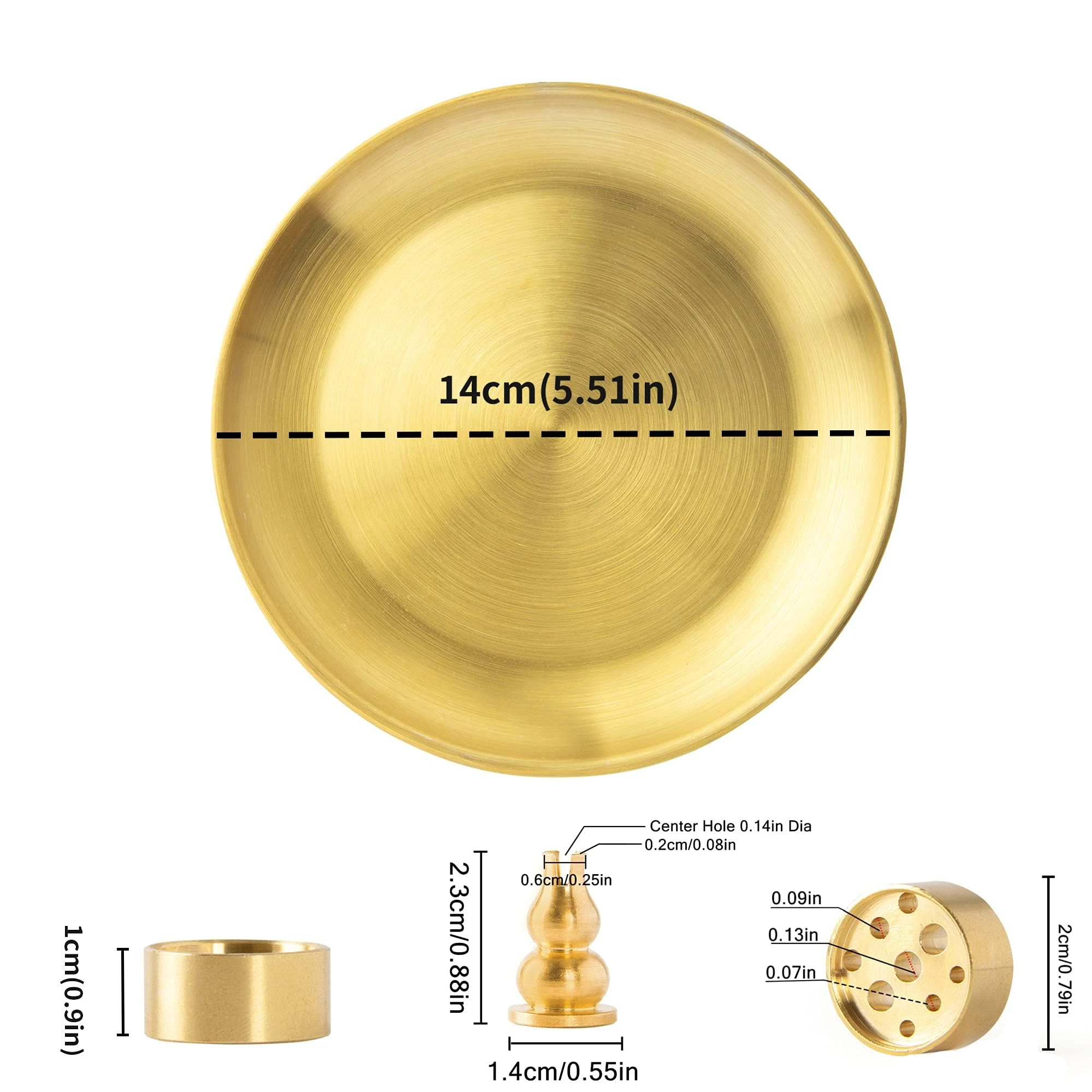 3 In 1 Incense Burner Brass Incense Holder 5.5 Inch Incense Sticks/Coil In Supporter Desktop Ornament Living Room Home Decor