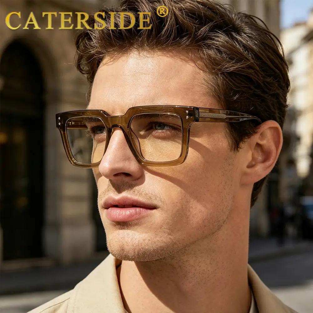 CATERSIDE Retro Herren Anti-Blaulicht-Brille Hochwertige Tr-90 Eckige Brillengestelle Damen Computer-Lese-Schutzbrille – Detail 17